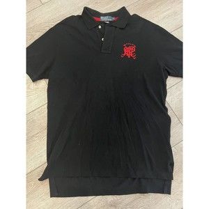 Ralph Lauren Polo Shirt Men Large Black Classic Embroidered Scribble Golf